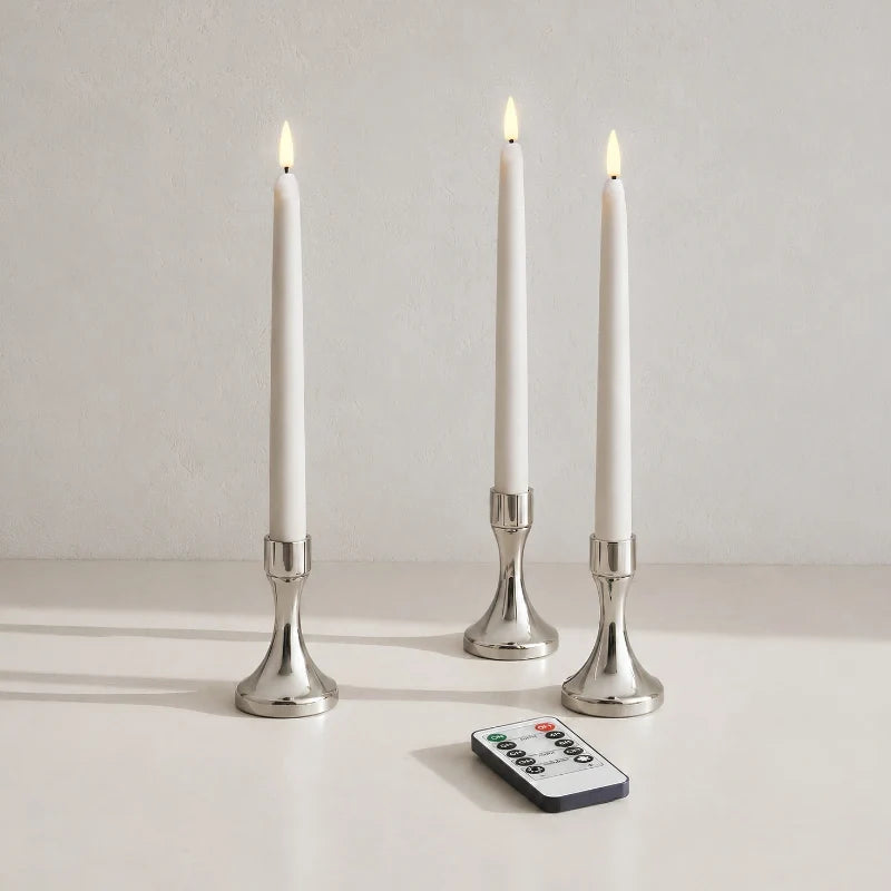 Flameless Taper Candles ABS 28 cm | Warm White LED with Remote Control | No Flame, No Wax, No Smoke, Up to 50 Hours 9