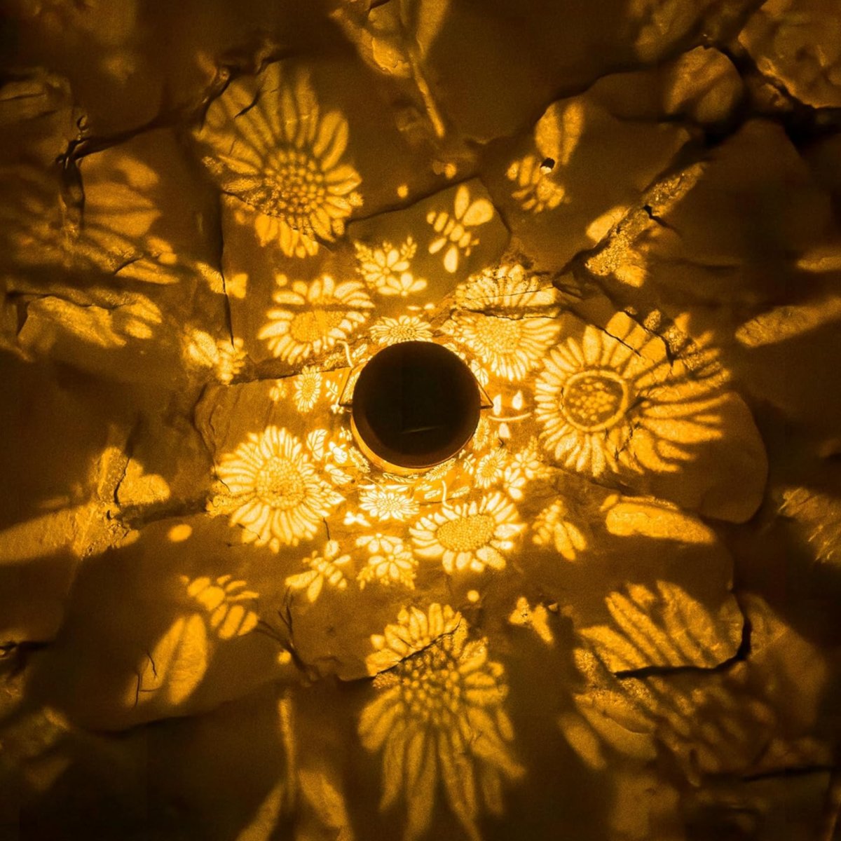 Solar Silhouette Lantern Iron | 30 x 10 cm, Sun Flower or Butterfly Cutout | IP55 Weatherproof, 8-12 Hour Warm White Glow 3