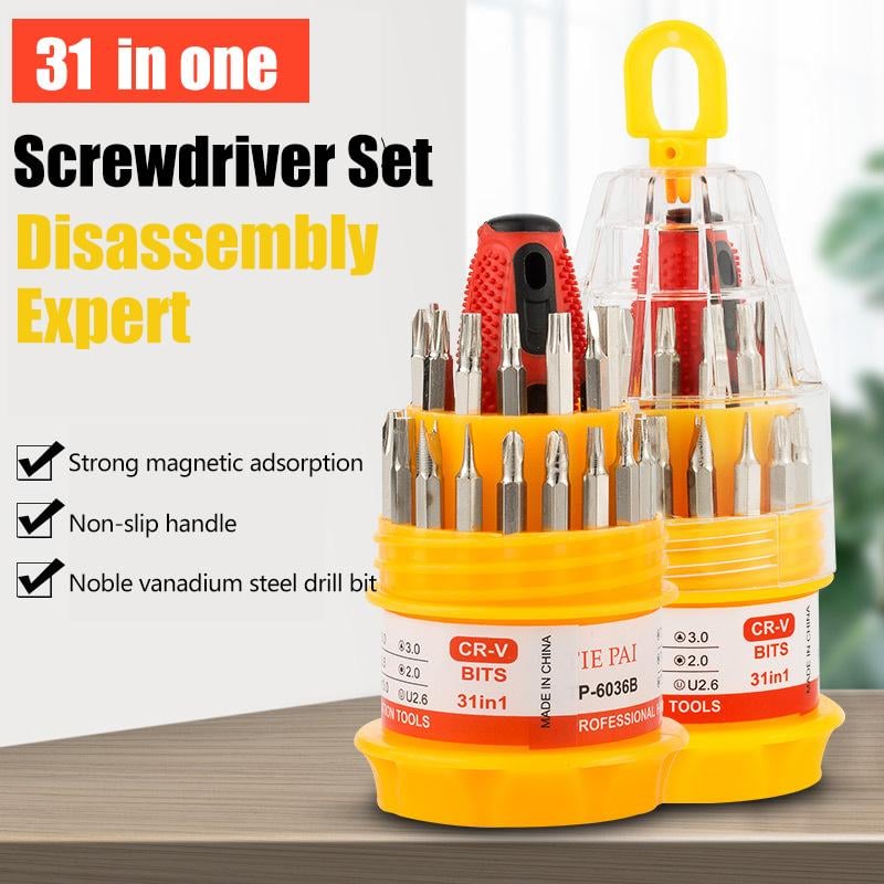 Screwdriver Set Magnetic Carbon Steel Portable with Non-Slip Handle 6