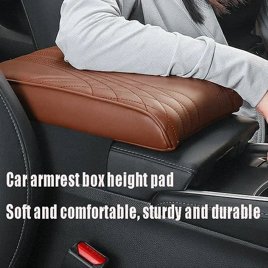 Car Armrest Cushion Leather Memory Foam | Diamond-Pattern, Elastic Mesh Fit | Elbow Support & Scratch Protection 4