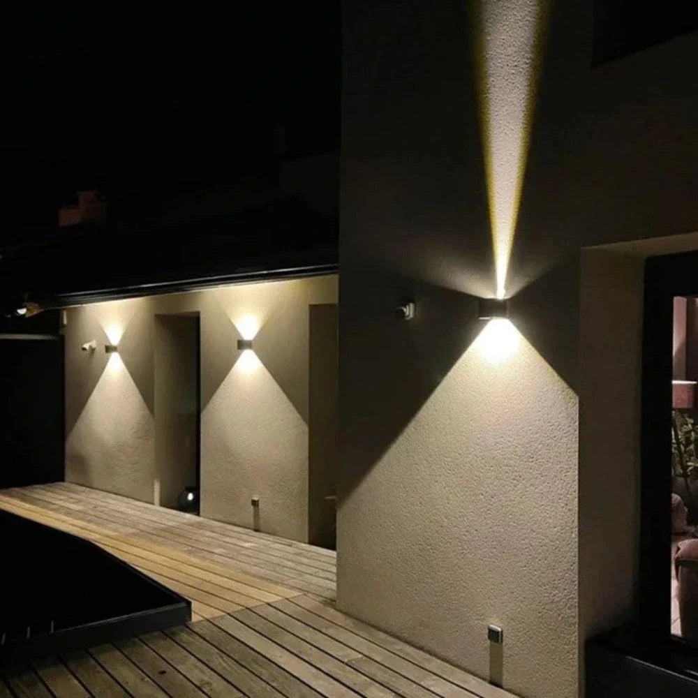 Adjustable Wall Light Aluminium 10 x 10 cm | Hardwired or USB Rechargeable, 4 Colours | 100° Tilt, Waterproof Outdoor Use 24