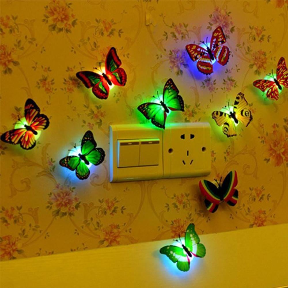 LED Butterfly Wall Stickers | Battery-Powered 9-Piece Set with Strong Adhesive Backing | Removable Décor Lighting for Any Room 2