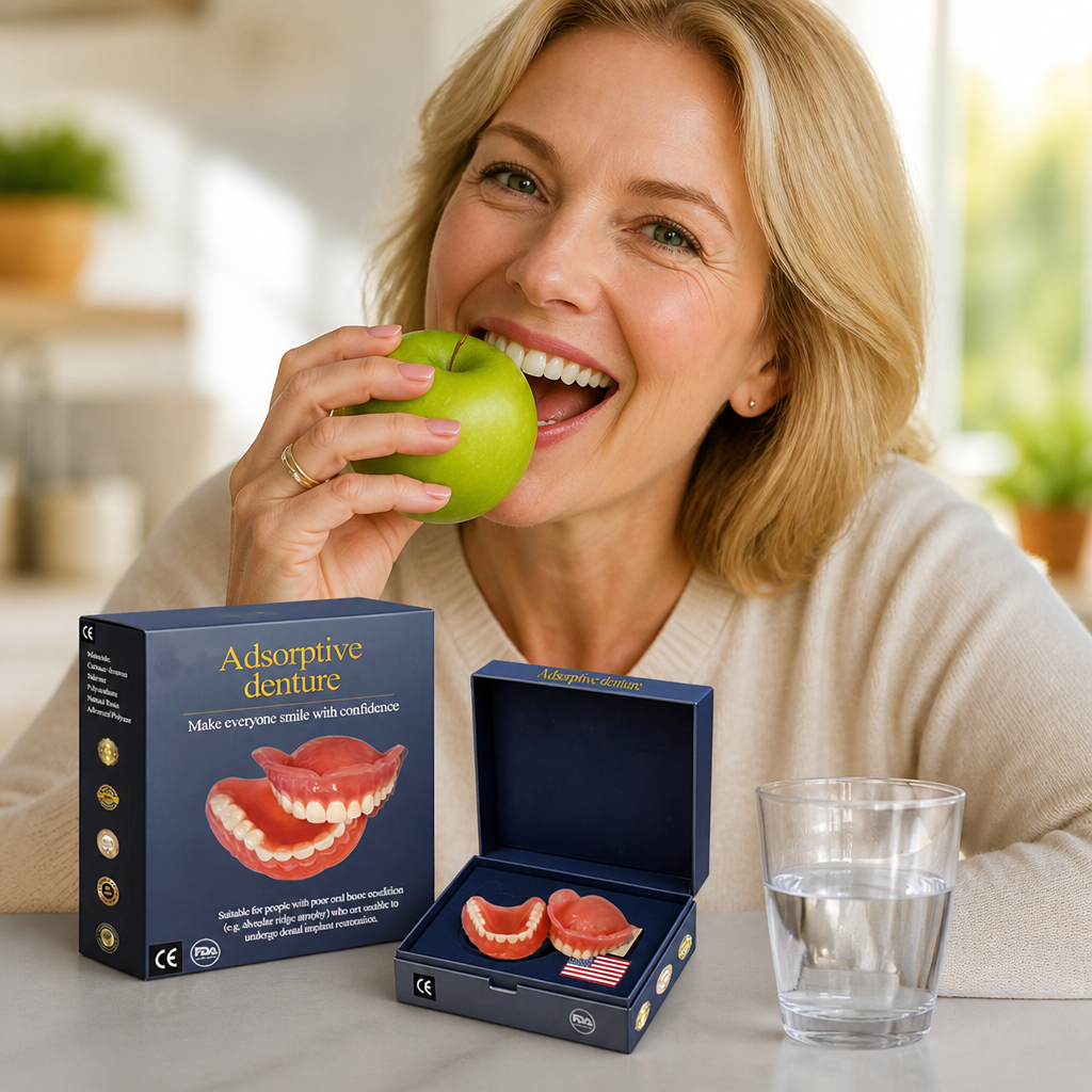 AI Bite-Mapped Custom-Fit Dentures | AI Bite Mapping & 210N Bite Force | 12-Hour Glue-Free Hold, No Sores or Slipping 3