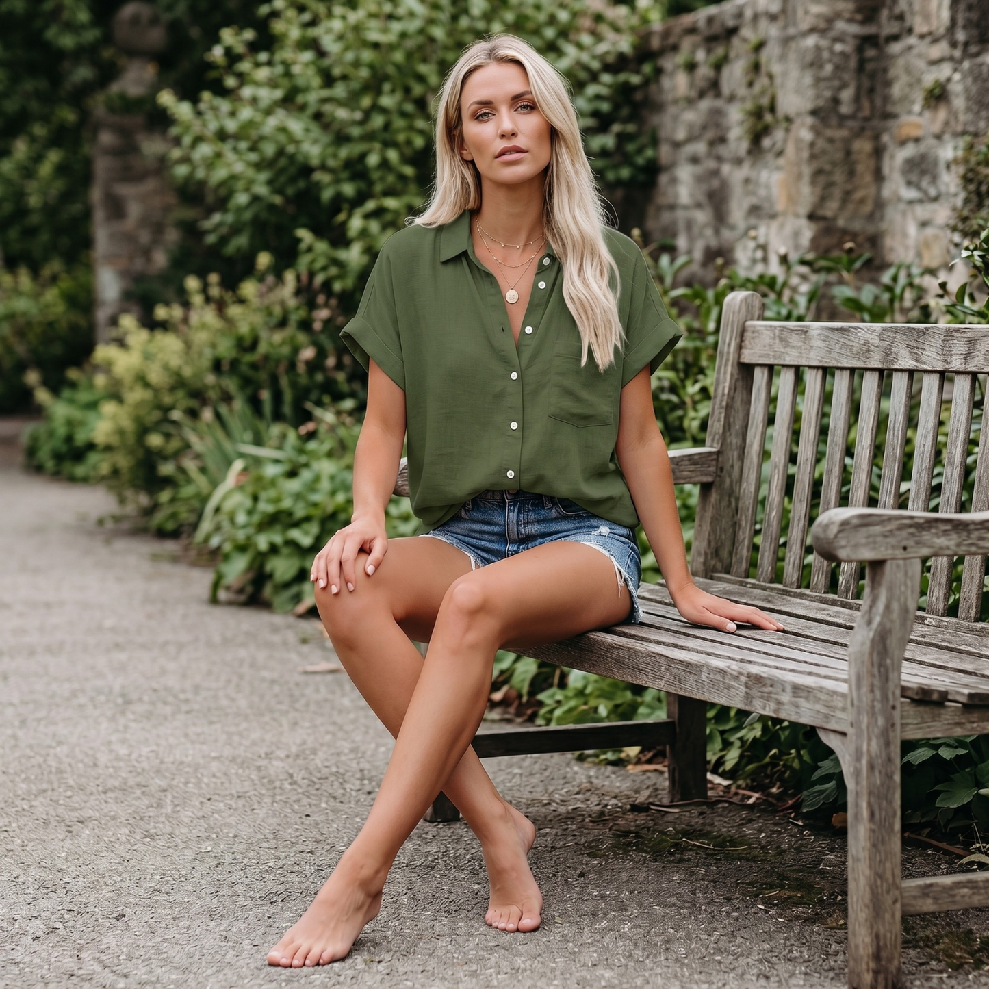 Phoebe | Women's Shirt - Oversized Button-Down with Chest Pocket