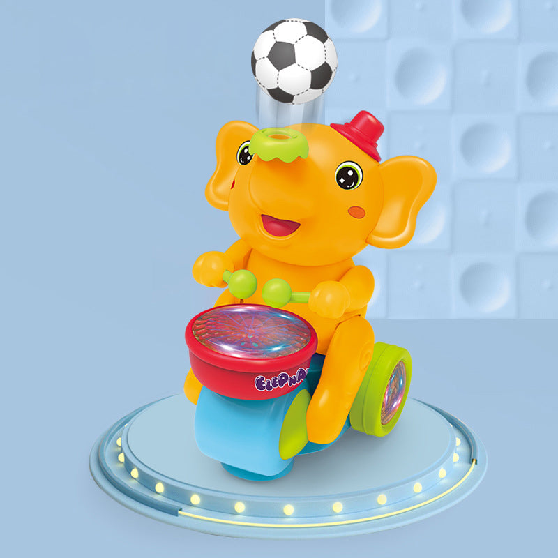 Musical Light-Up Elephant Toy | Drumming Action & Automatic Obstacle Avoidance | Battery-Powered Crawling Toy for Toddlers 2