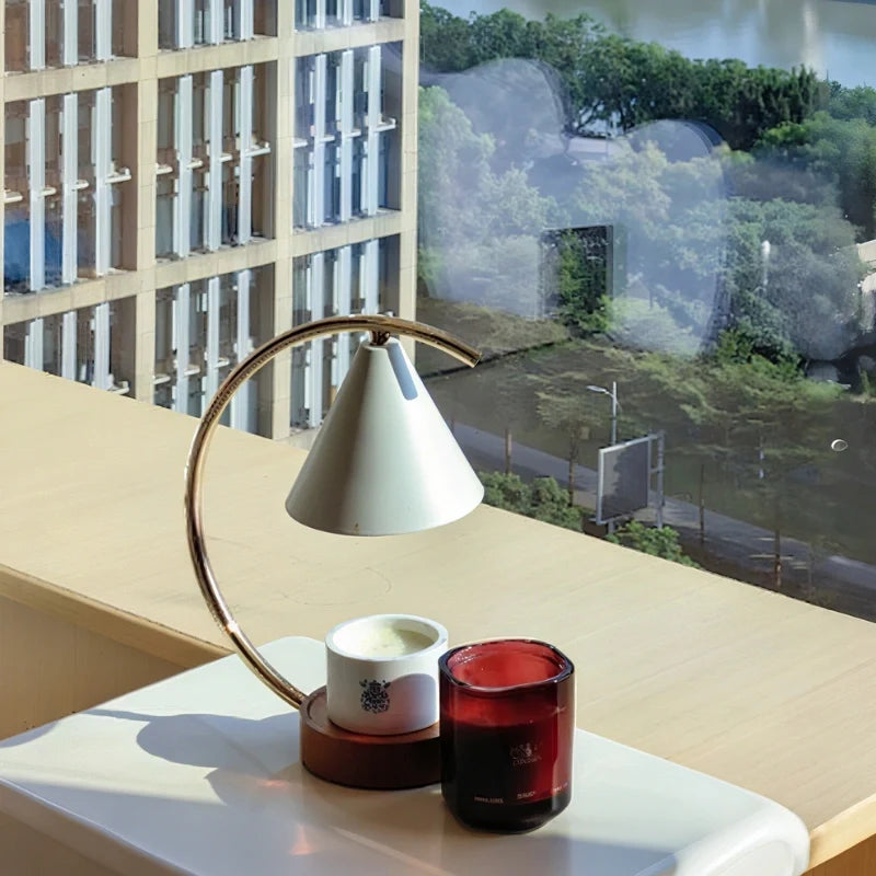 Wax Warmer Lamp Wood and Iron | Dimmable Light with Timer Function | Flameless Fragrance Diffuser for Home Decor 11