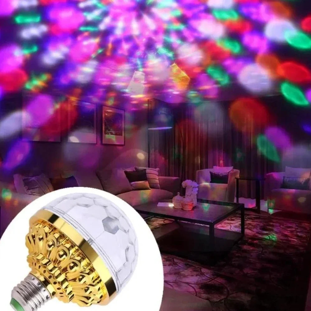 Rotating Disco LED Bulb, E27 Base | RGB Red, Blue & Green Light | Spins Swirling Patterns Across Walls, Ceilings and Floors 4
