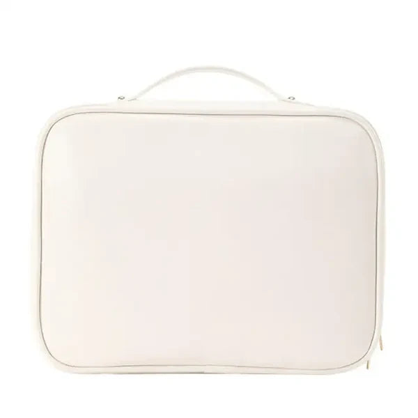 Travel Toiletry Bag | Layered Makeup Case with Clear Pockets and Brush Holders