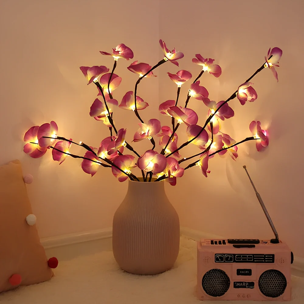 LED Branch Lights Plastic | Bendable Twigs, 20 LEDs, Battery-Powered | Flexible Décor Lighting for Home or Office 5