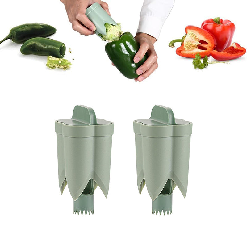 2-in-1 Pepper Corer ABS Plastic | Finger-Friendly Core Remover | Removes Seeds From Peppers, Tomatoes & Cucumbers 20