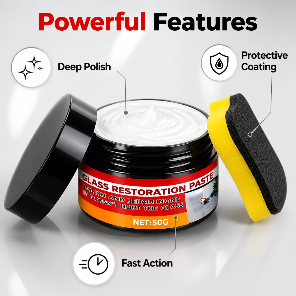 Glass Scratch Repair Paste | Removes Deep Scratches & Marks Fast | Hydrophobic Coating for Lasting, Streak-Free Clarity 4