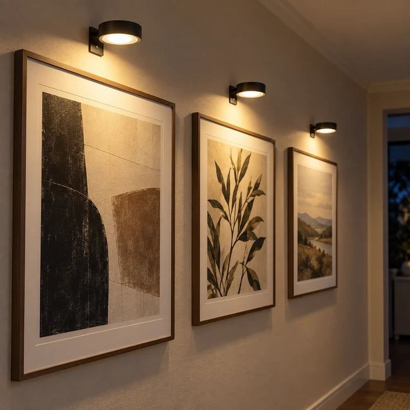 Cordless Picture Light ABS and PC | Dimmable 3-Tone LED, USB Rechargeable, Remote Included | Wireless Art Illumination 10