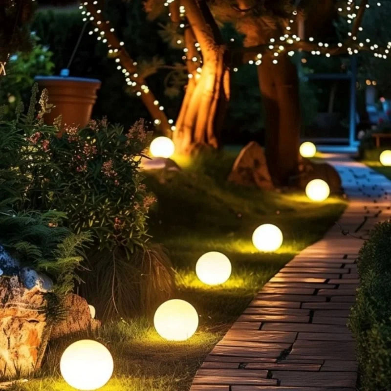 Spherical LED Garden Light 12 to 25 cm | 16-Colour Remote Control, USB Rechargeable | Weather-Resistant, Solar Powered Option 5