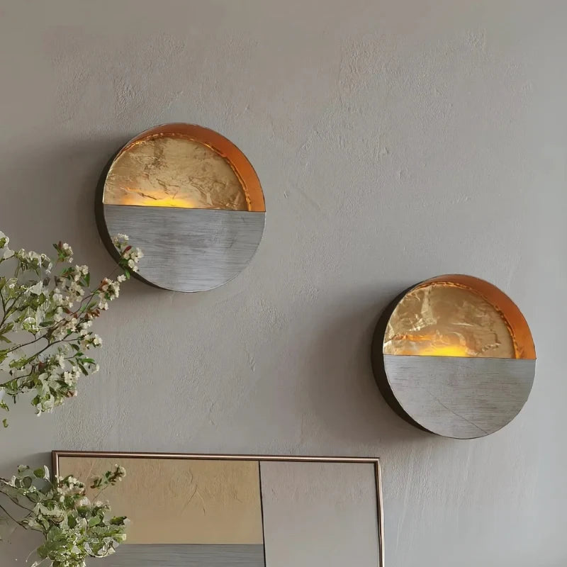 Wall Candle Holder Iron 20.5 x 8 cm | Hand-Hammered Gold Interior | Reflects Candlelight for Warm Ambient Glow 2