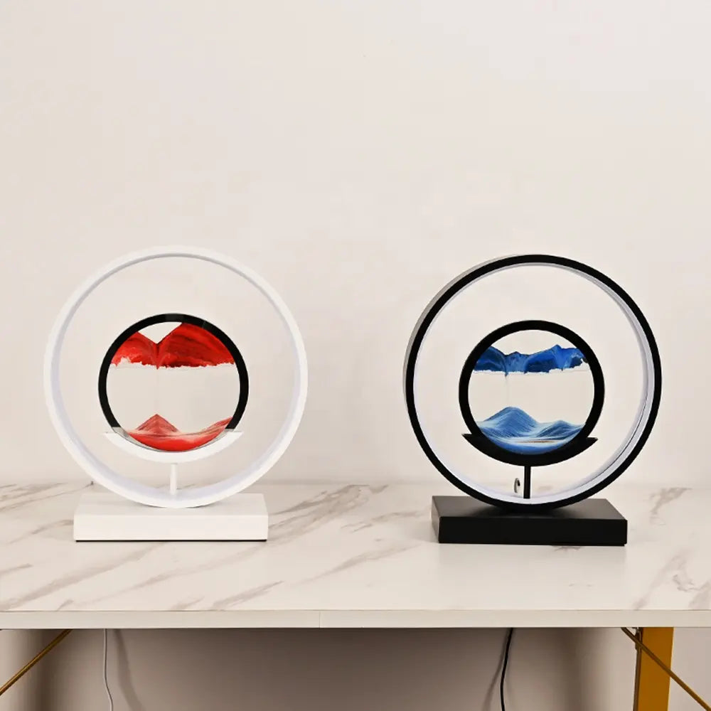 LED Sand Art Lamp with Aluminium Frame | Dimmable Light Ring & Remote Control | Moving Sand Disc for Calming Ambient Décor 4