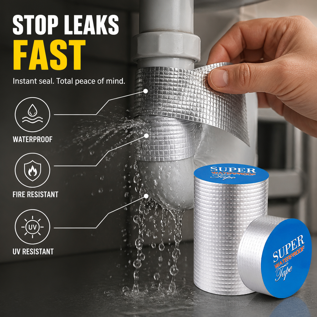 Butyl Rubber Repair Tape | Instant Leak Seal for Pipes, Roofs & Fuel Tanks | Waterproof -40°C to 120°C Resistant 3