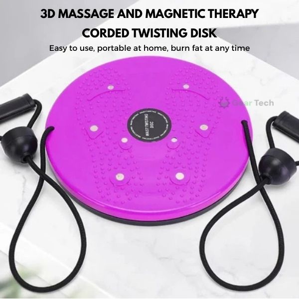 Waist Twisting Disc for Core & Balance Training | Magnetic Massage Nodes & Resistance Ropes | ABS Plastic, Max Load 100 kg 5