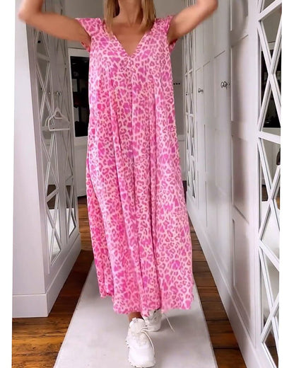 Elysian | Women's V-Neck Maxi Dress with Side Pockets - Flowy Summer Wear in Plus Sizes 7