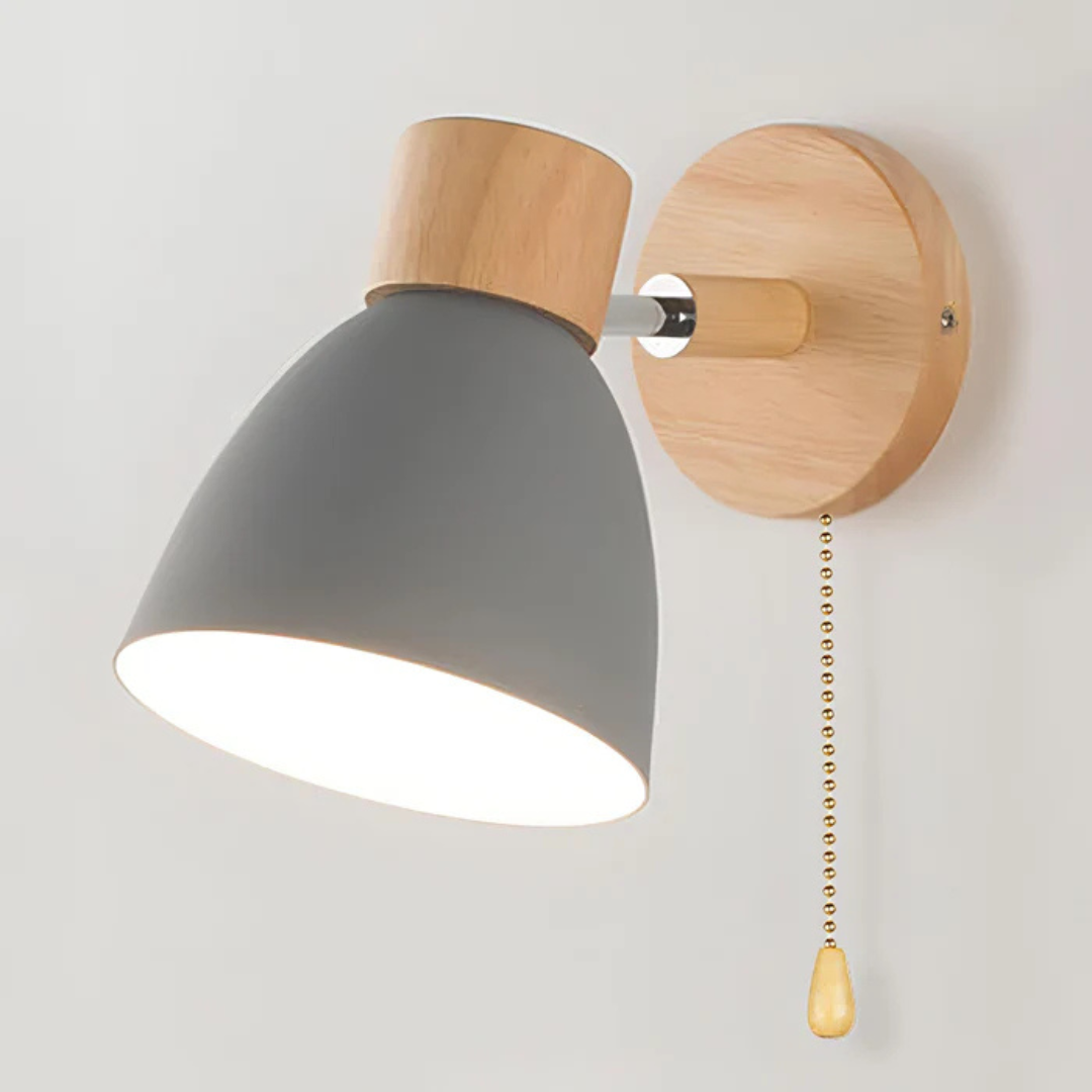 Scandinavian Wall Light Fixture Wood & Metal | E27 Socket, Minimalist Design | Easy Wall Mount, Ambient Accent Lighting 3