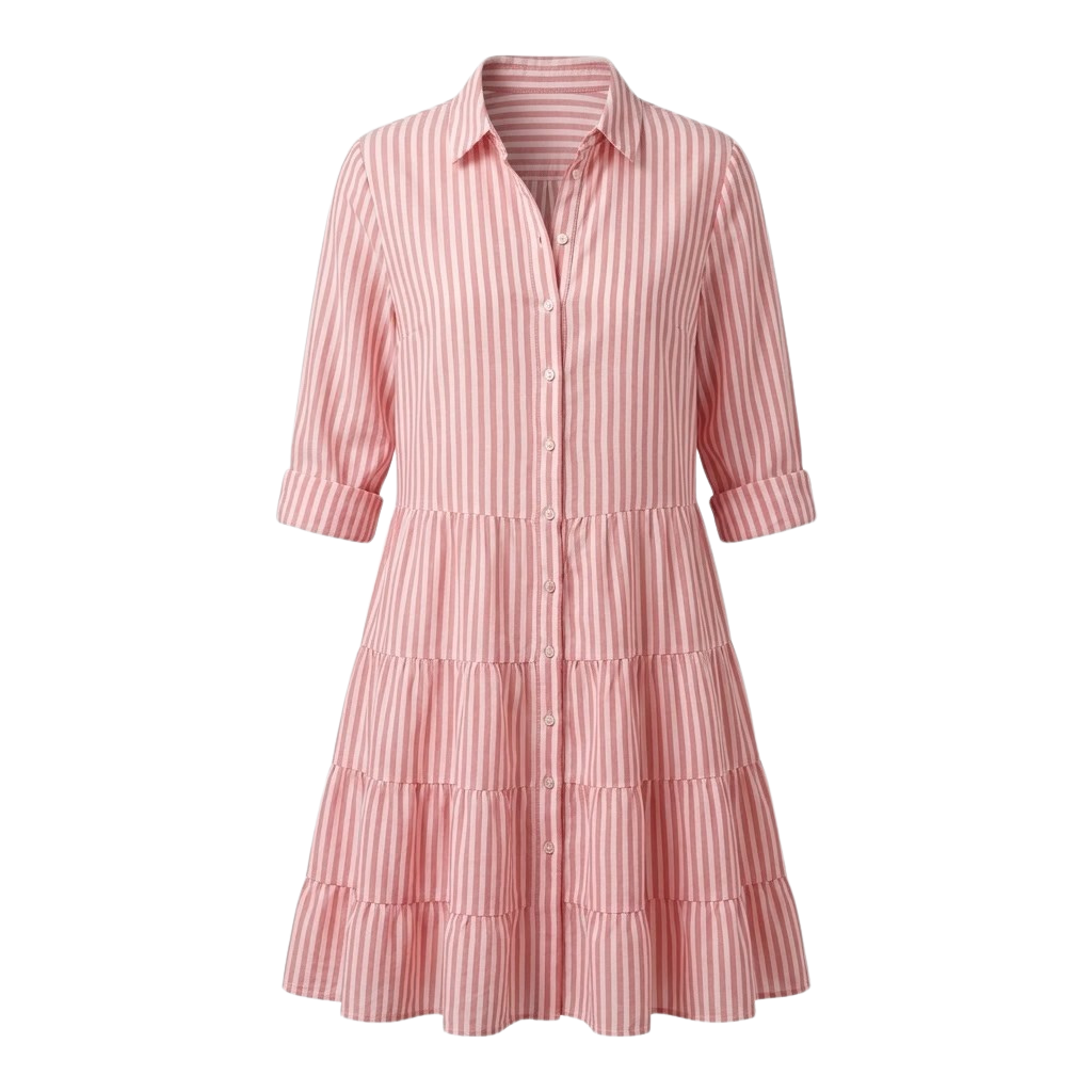 Anna | Women's Striped Summer Dress - Flattering A-Line Fit in Lightweight Polyester