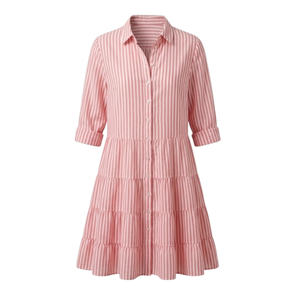 Anna | Women's Striped Summer Dress - Flattering A-Line Fit in Lightweight Polyester