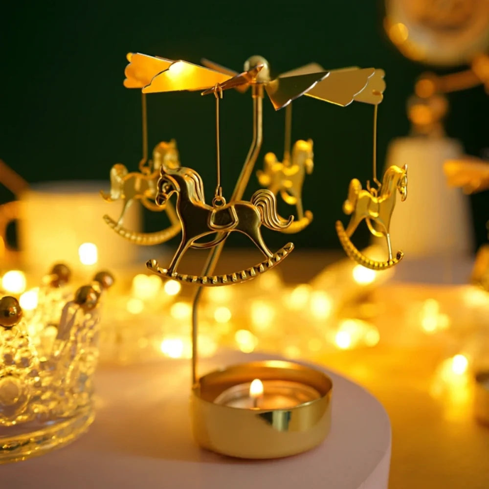 Candle Carousel Alloy Spinner 16.5 x 8 x 5 cm | Fawn, Fairy, Angel, Unicorn Styles | Heat-Powered Rotating Display 3