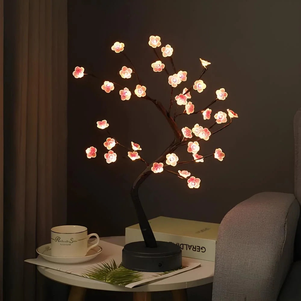 LED Blossom Branch Light 50 cm Tall | Bendable Wire Branches, 72 Warm White LEDs | USB or 3 x AA Battery Powered, Touch Switch 1