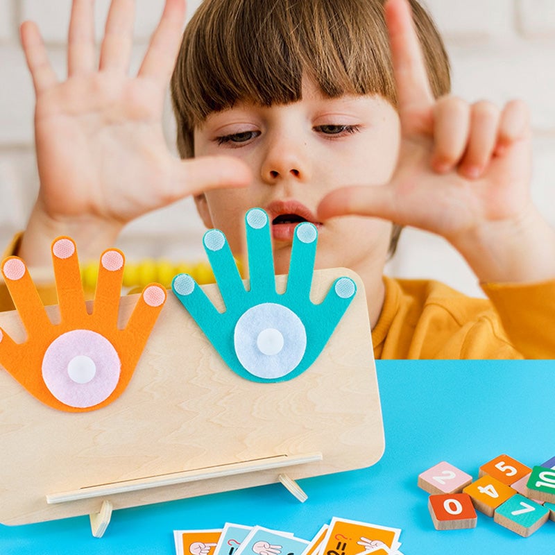 Finger Counting Math Board Wood | Montessori Numbers Counting Toy for Kids | Teaches Addition, Subtraction and Number Recognition 8