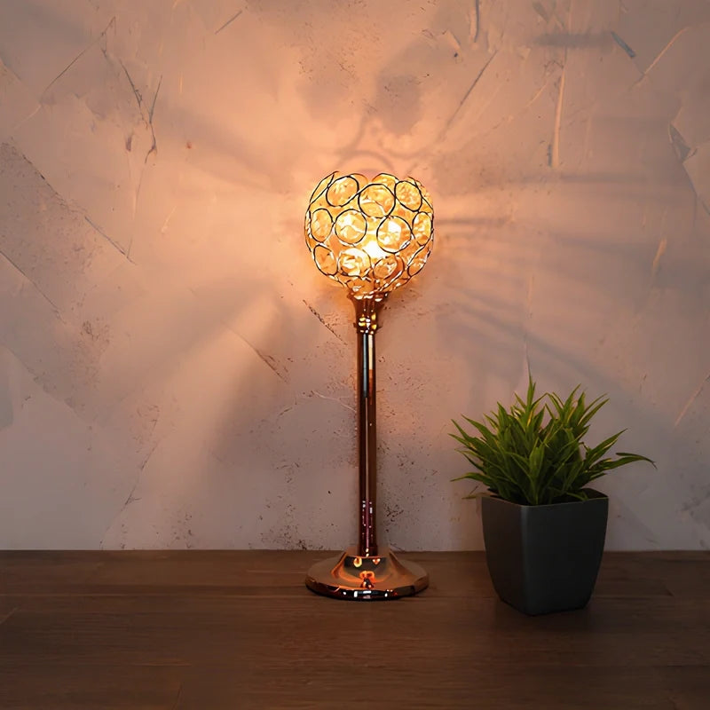 Crystal Sphere Candle Holder | Glass and Iron, Gold or Silver | Faceted Beads Reflect Candlelight, 3 Sizes or Set of 3 15