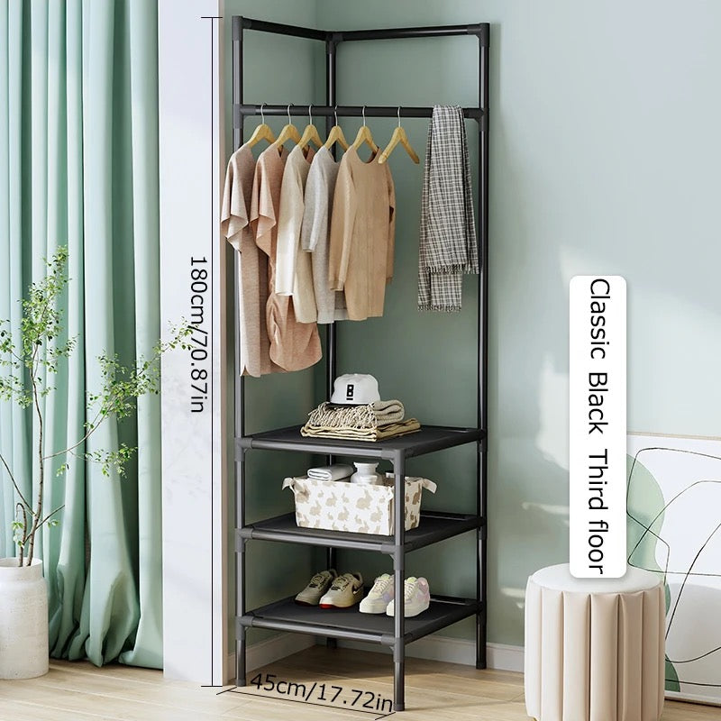 3-Step Coat Hanging Rack | Multi-Tier Space-Saving Design | Free-Standing Storage for Coats, Jackets, Bags and Hats