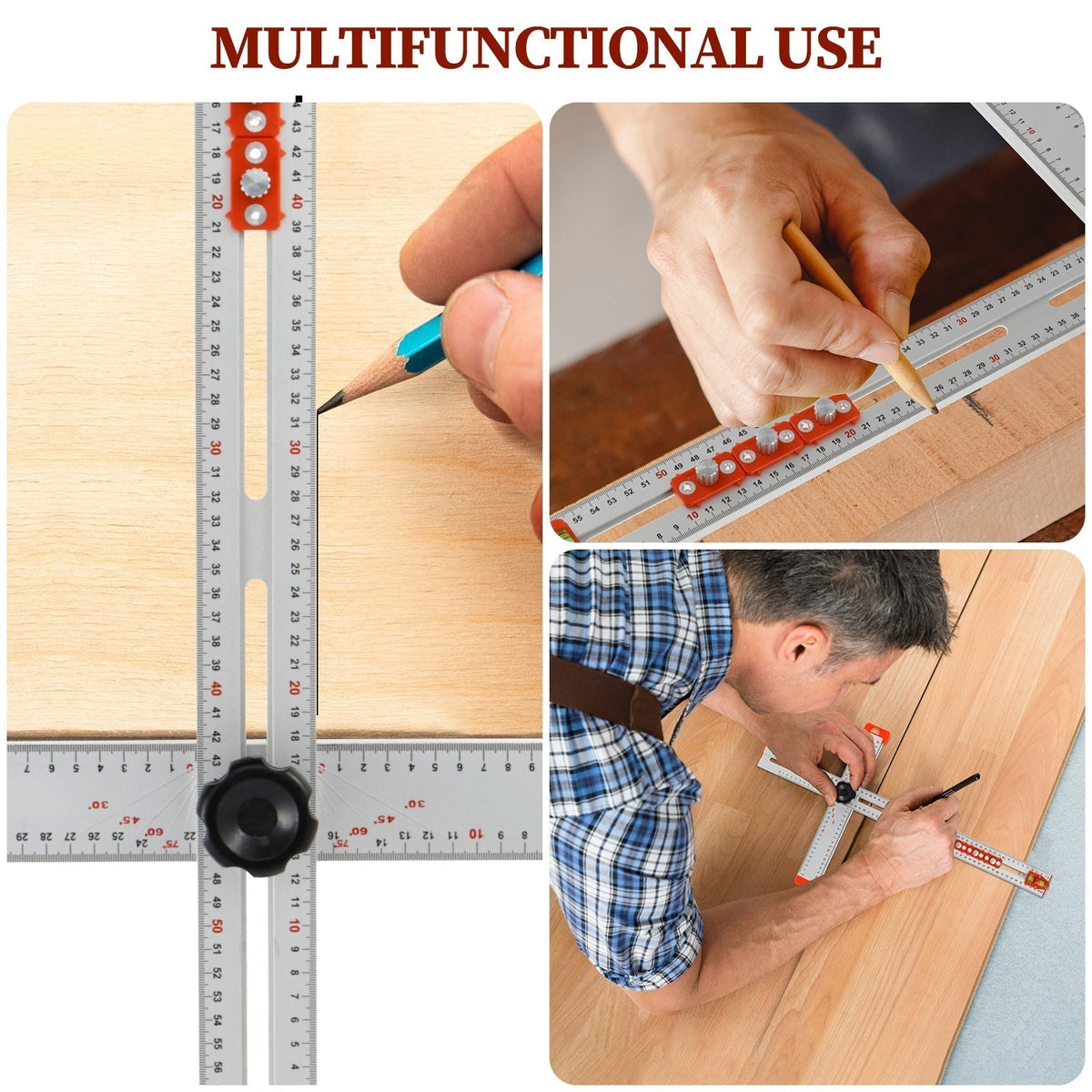 3-in-1 High Precision Angle Ruler | Angle, Depth & Width Measurement | For Accurate Woodworking & Carpentry Cuts