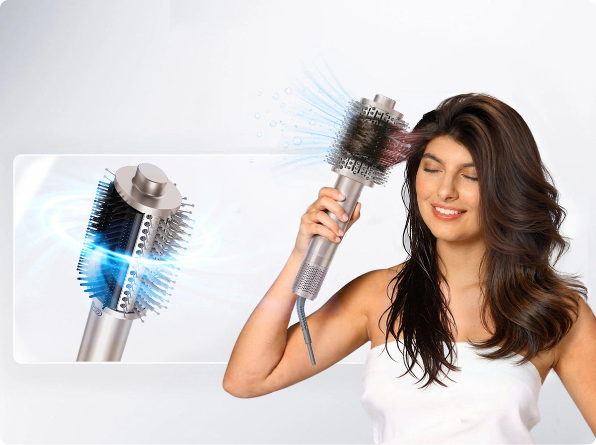 3-in-1 Hot Air Styling Brush | 1100W Motor, 500M Negative Ions | Dries, Smooths & Boosts Volume in One Fast Step