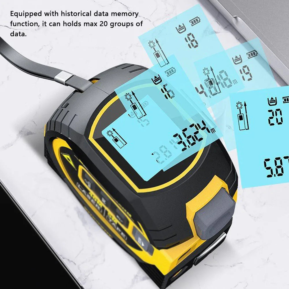 3-in-1 Laser Rangefinder | 40m Digital Laser & 5m Tape Measure Tool