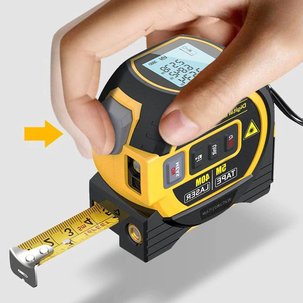 3-in-1 Laser Rangefinder | 40m Digital Laser & 5m Tape Measure Tool