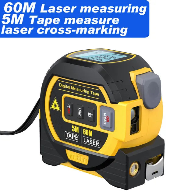 3-in-1 Laser Rangefinder | 40m Digital Laser & 5m Tape Measure Tool