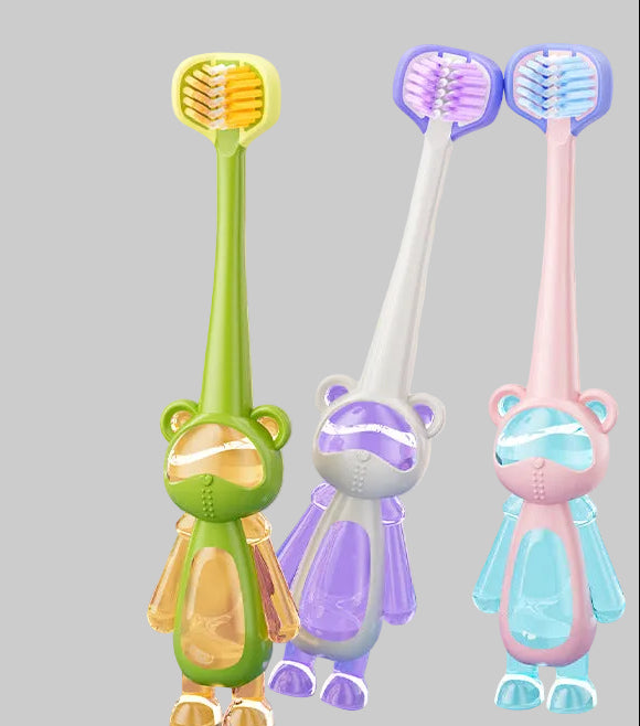 3-in-1 Toothbrush for Children | Soft Bristles, Ergonomic Handle & Multi-Head Design | Gentle Daily Plaque Removal