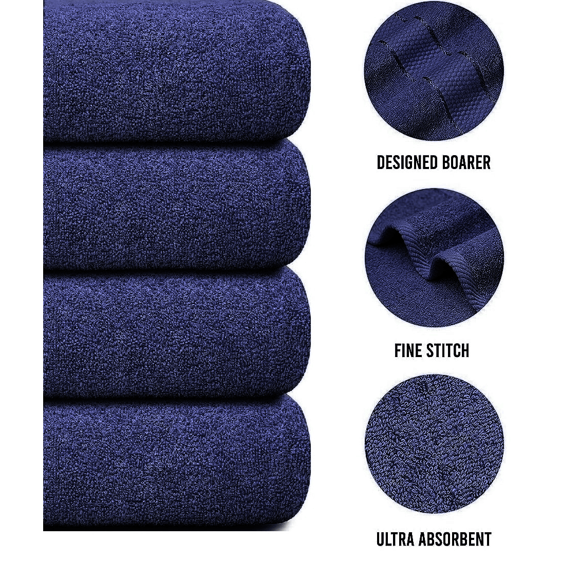 Jumbo Bath Towel Set, 4-Piece | Solid Colour, 12 Shade Options | Quick-Dry, Machine Washable, Coordinated Bathroom Set 33