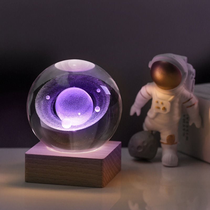 Crystal Night Light Ball 3D Laser Engraved K9 USB Powered with LED Base 4