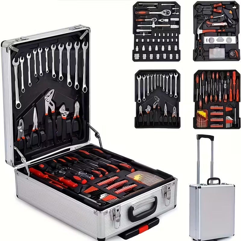 Tool Set 52 Pcs Steel | Black or Red Hard Case | Complete Household Repair Kit for DIY Projects and Home Maintenance 5