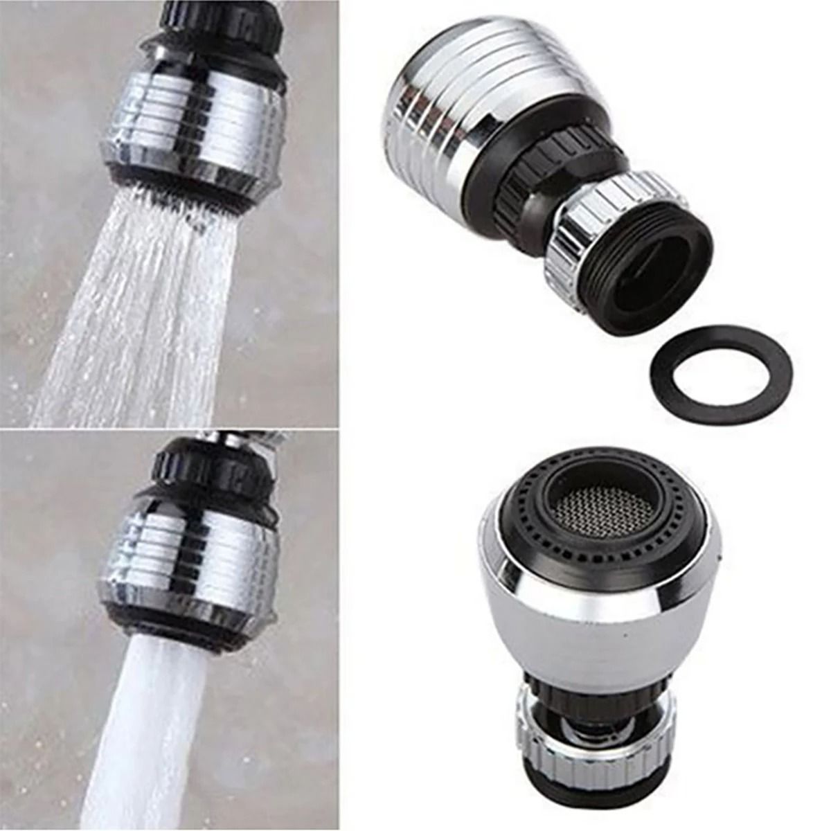 360 Degree Rotating Faucet Extender ABS | Splash-Proof Swivel Aerator | Water-Saving Tool-Free Sink Attachment