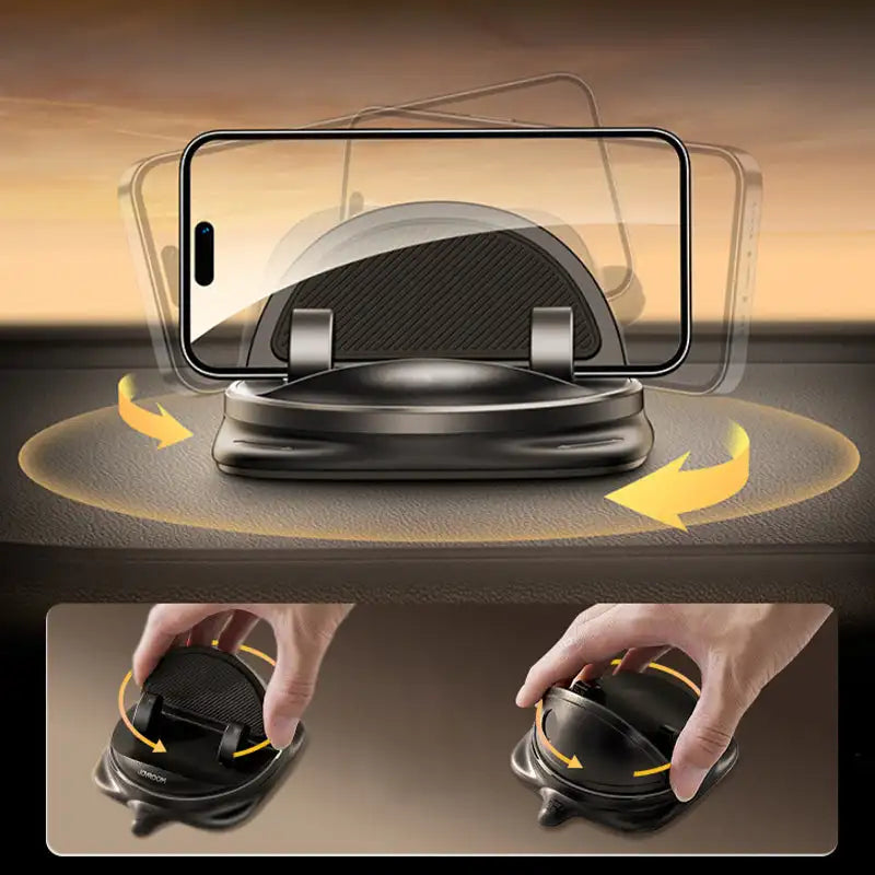 360° Rotating Car Phone Mount | Adjustable Dashboard & Air Vent Holder | Tool-Free Install, Universal Phone Fit