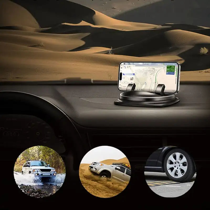360° Rotating Car Phone Mount | Adjustable Dashboard & Air Vent Holder | Tool-Free Install, Universal Phone Fit