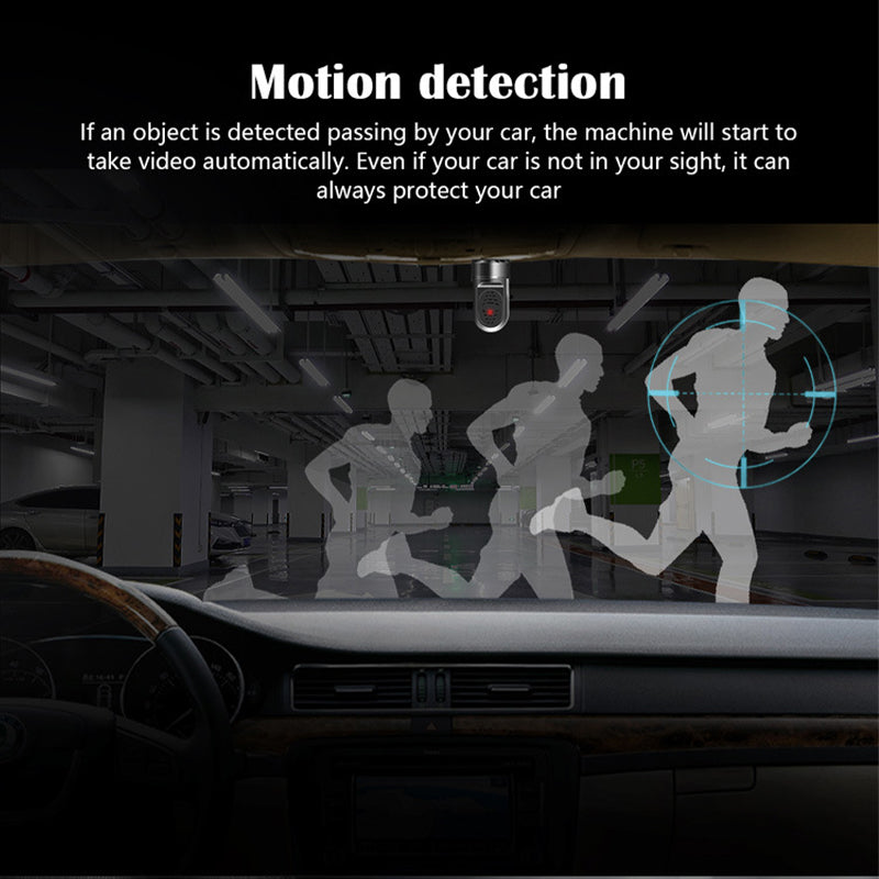 360° Rotating Mini Dashcam 1080P HD | ADAS Collision Detection & Night Vision | Loop Recording Car Camera with Time-Lapse