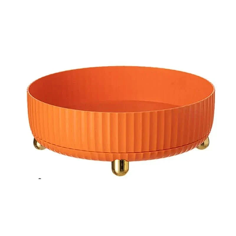 360° Rotating Organizer | Ribbed Turntable, Raised Rim
