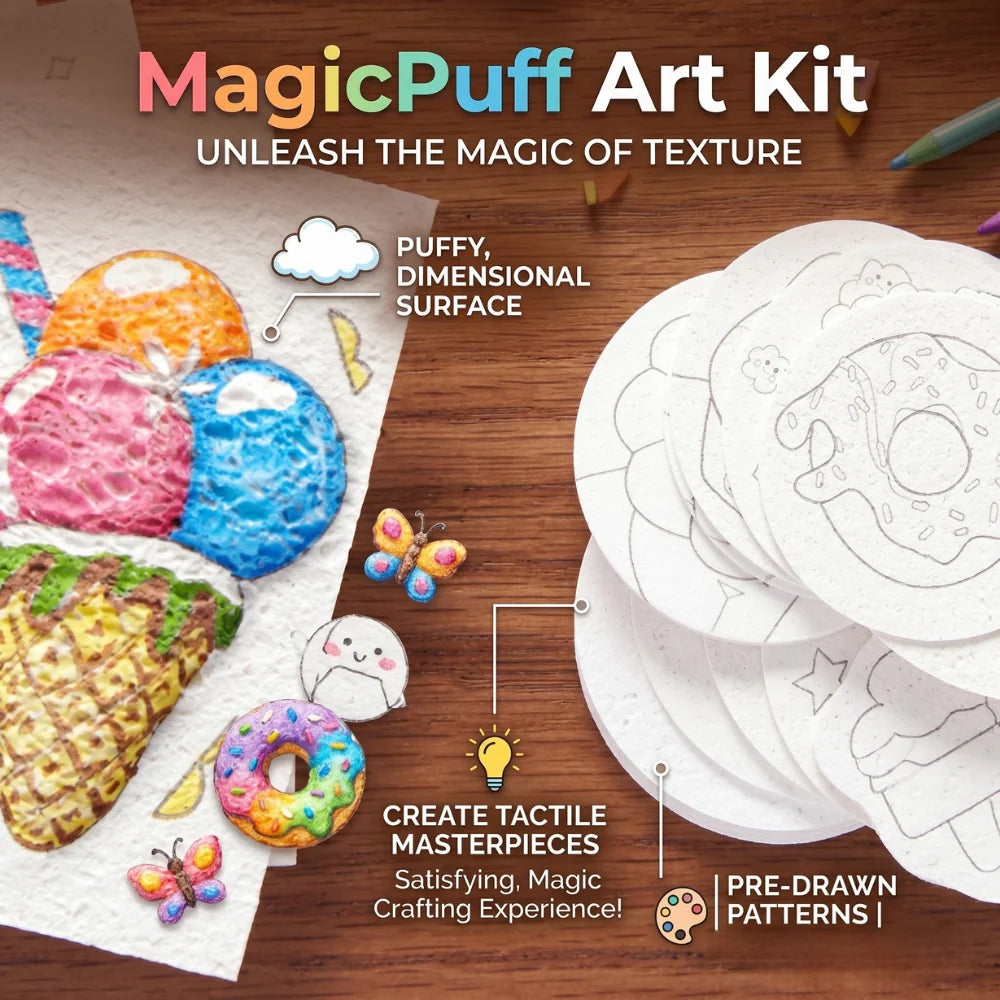 MagicPuff Art Kit | 44 Piece Paint Marker Set With An Easel