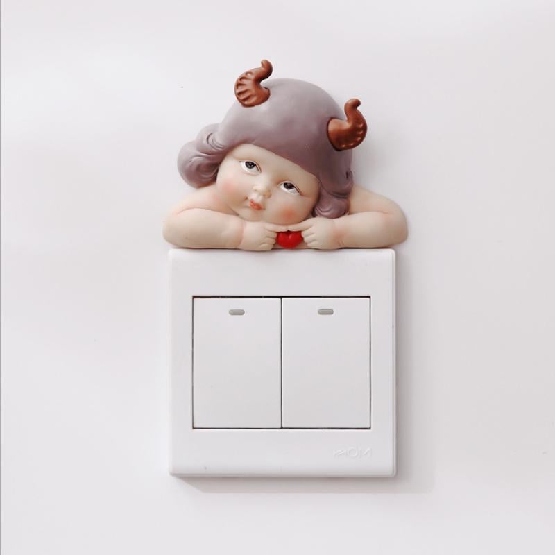 3D Resin Switch Sticker | Lifelike Cow Goat Deer Unicorn Design | Removable Reusable Wall and Window Decor No Residue 4