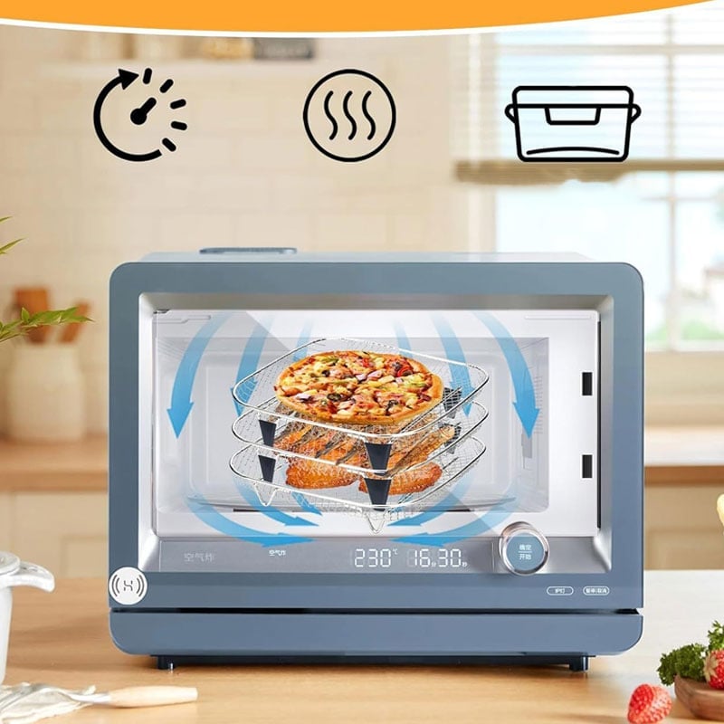 3-Tier Stackable Air Fryer Rack Stainless Steel | Even Air Circulation Grid Design | Cooks Multiple Foods at Once 6