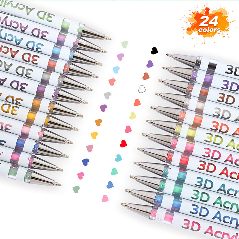 Acrylic Gel Pens Set 12 to 48 Pieces | Fine Steel Tip for Smear-Free Lines | Pigment-Rich Ink for Light and Dark Surfaces 8