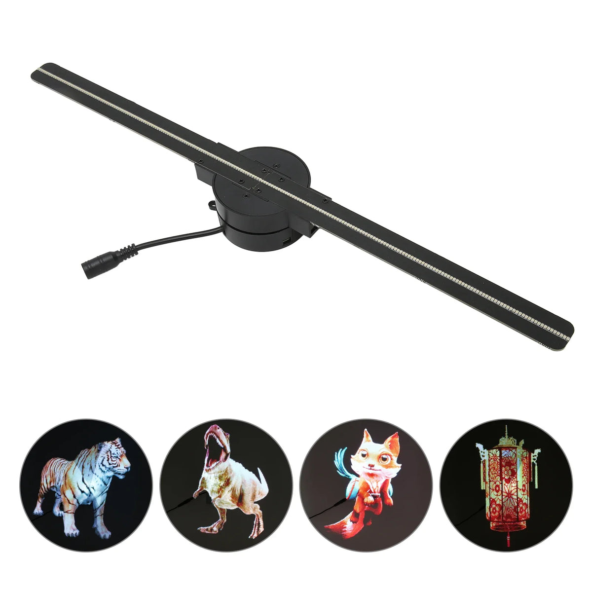 3D Hologram Projector Fan | LED Holographic Display with USB Content Upload | Customisable Visuals for Shops, Events & Displays