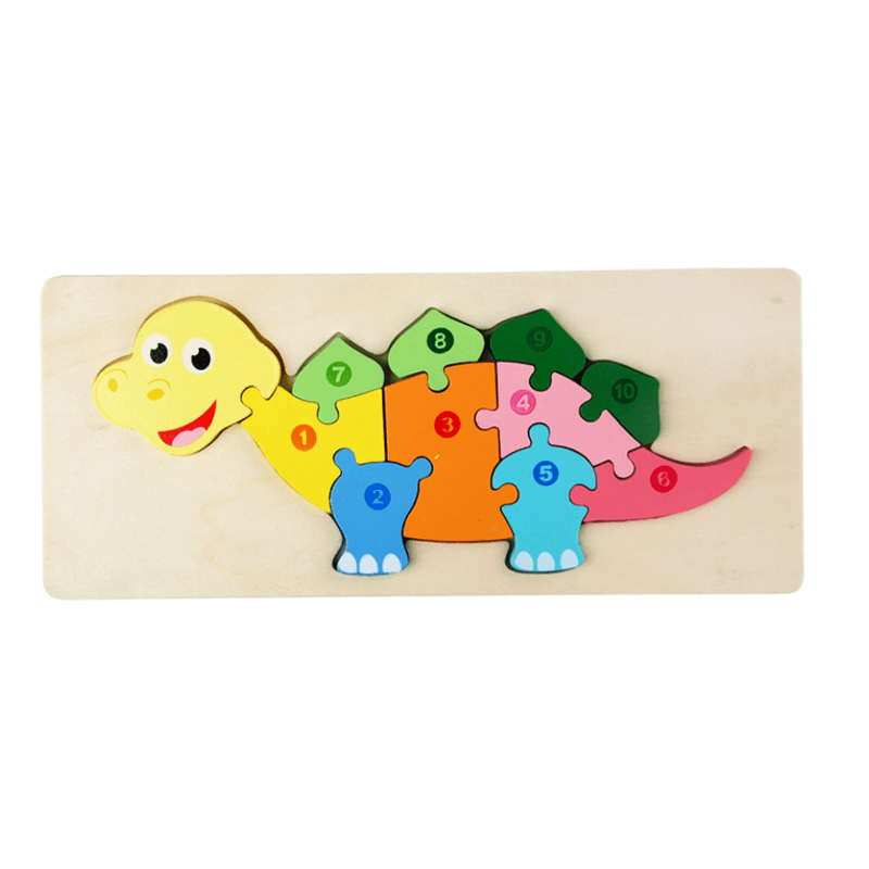 3D Wooden Animal Puzzle | Chunky Grab-and-Place Pieces | Builds Fine Motor Skills and Shape Recognition for Kids